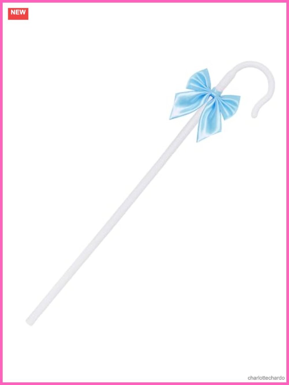 Shepherd Staff White Cane and Bow Tie Set Costume Accessory